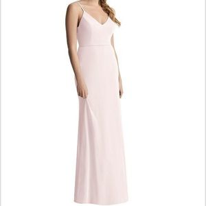 Dressy Shirred Sash Cowl-Back Chiffon Trumpet Gown